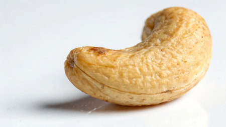 Cashew nuts isolated on white background. Close up of cashew nutsの素材