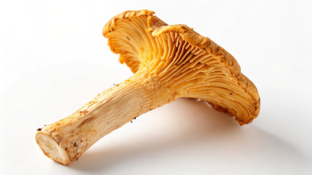 Fresh chanterelle mushroom isolated on white background. Close up.の素材