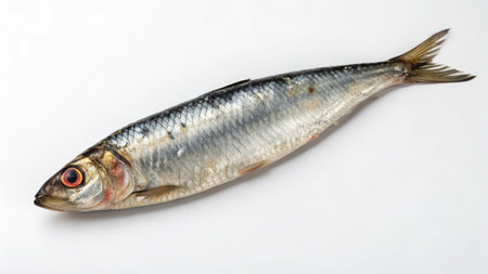 Sardine fish isolated on a white background. Close-up.の素材