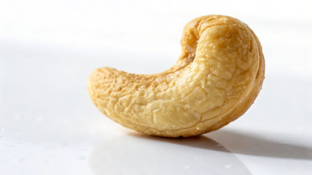 Cashew nuts on white background, shallow depth of field, macroの素材