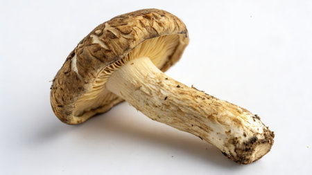Shiitake mushroom on white background. (Lentinula edodes)の素材