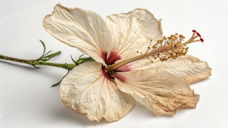 Hibiscus flower isolated on white background with clipping path.の素材