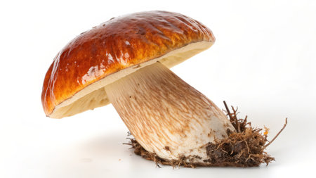 Boletus edulis on a white background close-upの素材