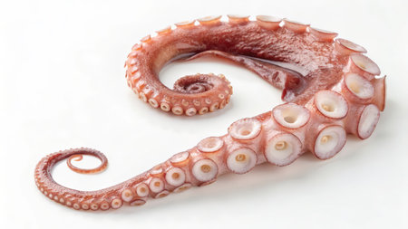 Octopus isolated on white background. Raw octopus on white backgroundの素材