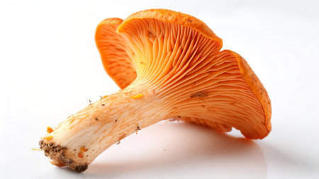 Chanterelle mushroom on a white background, close-upの素材