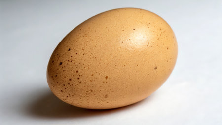Egg on a white background. Close-up of egg.の素材