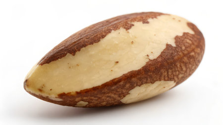 Almond isolated on white background close-up. Macro shot.の素材