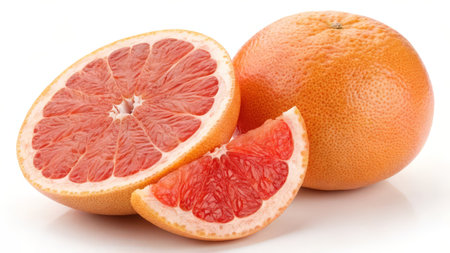 Grapefruit on a white background. Clipping path included.の素材