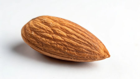 Almond on a white background. Macro. Selective focus.の素材
