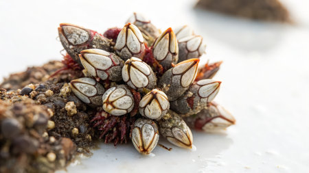 Close up of barnacle on the beach with shallow depth of fieldの素材