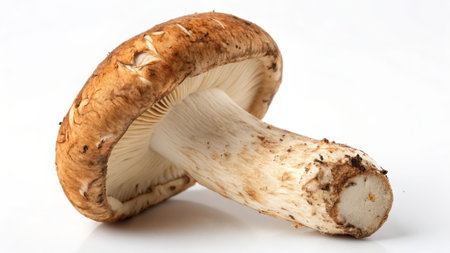 Shiitake mushroom isolated on white background. Close up.の素材