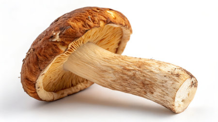 Boletus edulis mushroom on white background, close upの素材