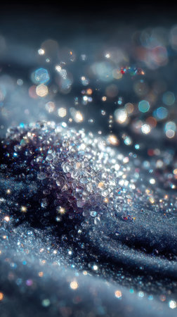 glitter vintage lights background. silver and blue. de-focusedの素材