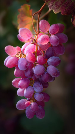 Bunch of grapes in the vineyard, shallow depth of fieldの素材