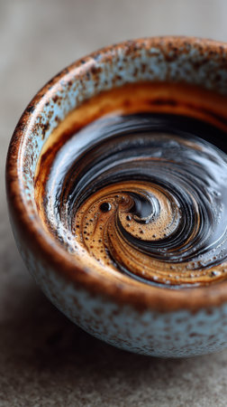 Cup of coffee on the table, close-up, selective focusの素材