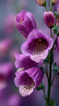 Purple foxglove (Digitalis purpurea) flowersの素材