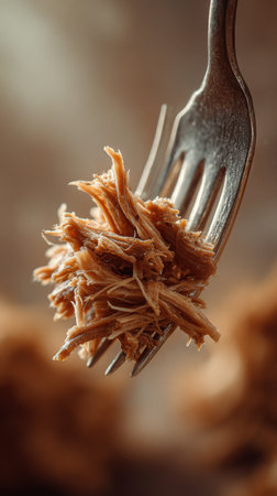 Fork with pasta on a dark background. Selective focus.の素材