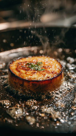 Baked eggplant in a frying pan. The process of frying eggplant.の素材