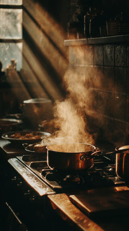 Pancakes with honey on a dark background. Selective focus.の素材