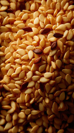 close up of sesame seeds. macro shot of sesame seedsの素材