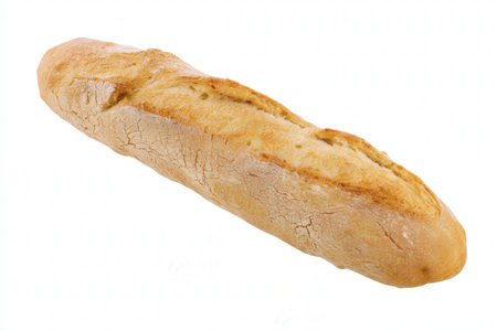 French baguette isolated on a white background. Close-up.の素材