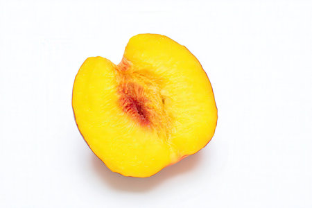 Peach fruit isolated on white background. Clipping path included.の素材