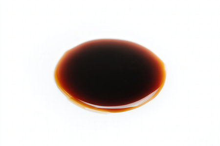 Soy sauce isolated on white background with clipping path. Top view.の素材