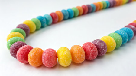 Colorful candies on a white background. Selective focus.の素材