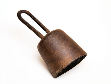 Old rusty kettlebell isolated on a white background, close-upの素材