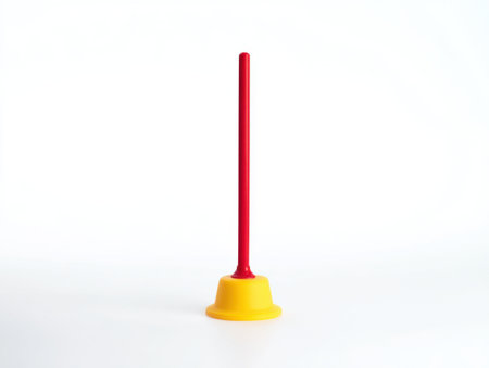 plastic toilet plunger isolated on white background with clipping path.の素材