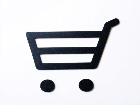 Shopping cart isolated on white background. Black shopping cart icon.の素材