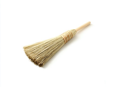 Broom isolated on white background with clipping path and full depth of fieldの素材