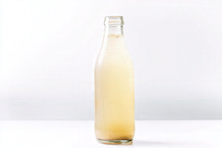 bottle of lemonade on a white background. close-upの素材