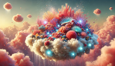 Fantasy alien planet. 3d illustration. Elements of this image furnished by NASAの素材