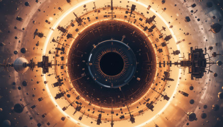 3D rendering of abstract technology digital hi tech concept. Computer generated imageの素材