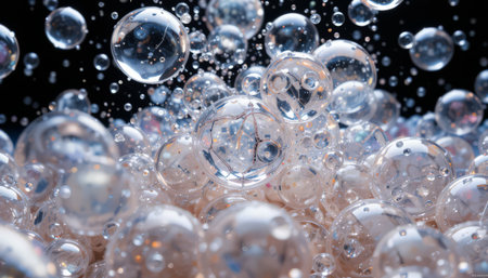 Bubbles in water, abstract background. 3d rendering.の素材