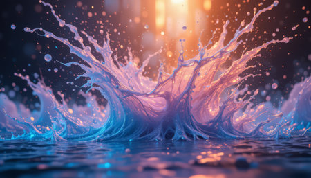 3d illustration of splashes of water. 3d rendering backgroundの素材