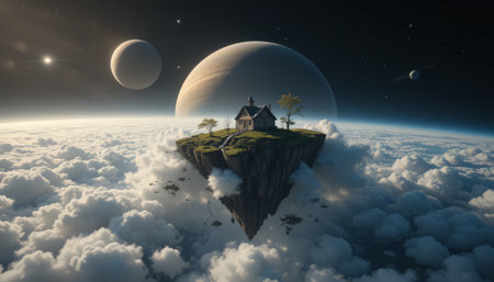 3D CG rendering of Fantasy planet. High resolution image gallery.の素材