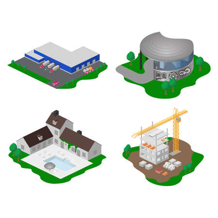 Architecture concepts. Isolated objects on a white background.の写真素材