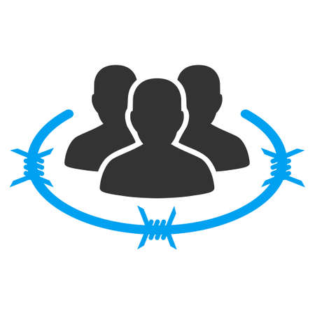 Strict management icon from Business Bicolor Set. Vector style is bicolor flat symbol, blue and gray colors, rounded angles, white background.のイラスト素材