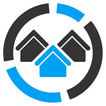 Realty diagram icon from Business Bicolor Set. Glyph style is bicolor flat symbol, blue and gray colors, rounded angles, white background.の写真素材