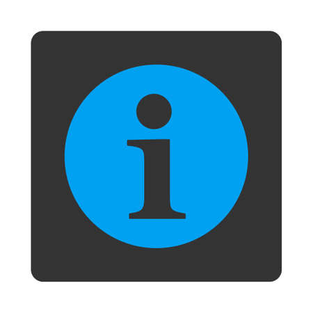 Information icon from Primitive Buttons OverColor Set. This rounded square flat button is drawn with blue and gray colors on a white background.のイラスト素材