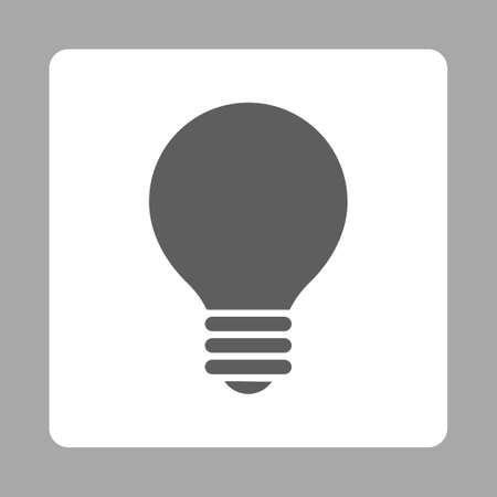 Electric Bulb icon from Primitive Buttons OverColor Set. This rounded square flat button is drawn with dark gray and white colors on a silver background.の写真素材