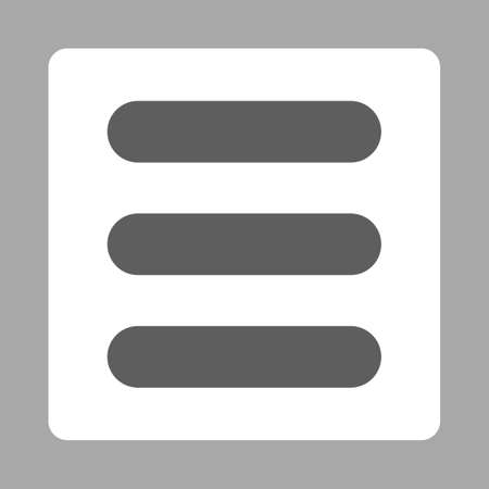 Stack icon from Primitive Buttons OverColor Set. This rounded square flat button is drawn with dark gray and white colors on a silver background.の写真素材