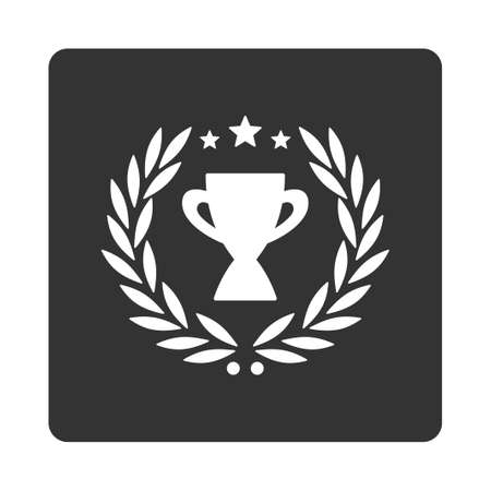 Glory icon from Award Buttons OverColor Set. Icon style is white and gray colors, flat rounded square button, white background.のイラスト素材