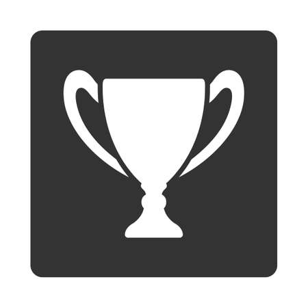 Cup icon from Award Buttons OverColor Set. Icon style is white and gray colors, flat rounded square button, white background.のイラスト素材