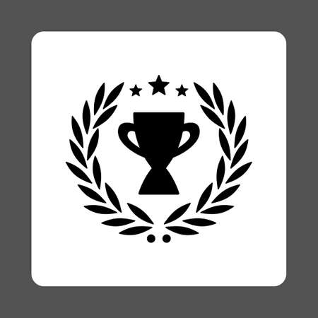 Glory icon from Award Buttons OverColor Set. Icon style is black and white colors, flat rounded square button, gray background.の写真素材