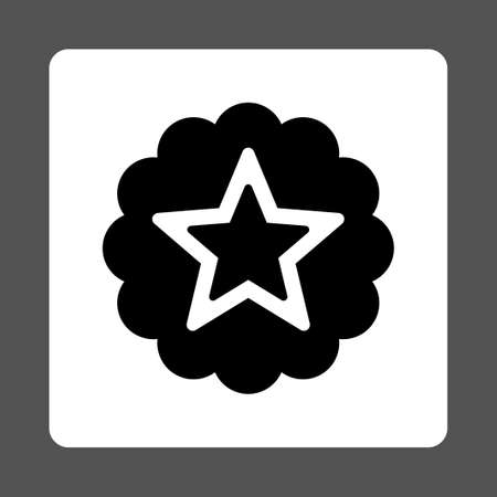 Premium icon from Award Buttons OverColor Set. Icon style is black and white colors, flat rounded square button, gray background.の写真素材