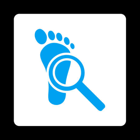 Audit icon from Commerce Buttons OverColor Set. Vector style is blue and white colors, flat square rounded button, black background.のイラスト素材