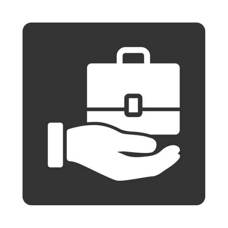 Accounting icon from Commerce Buttons OverColor Set. Glyph style is white and gray colors, flat square rounded button, white background.の写真素材